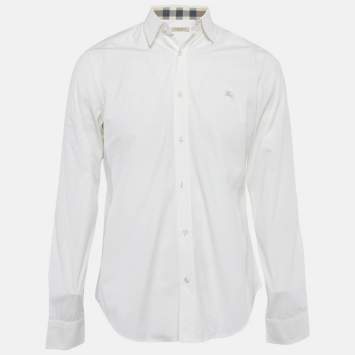 مملوكة مسبقًا Burberry Brit Off-White Cotton Full Sleeve Shirt M