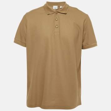 مملوكة مسبقًا تي شيرت بربري بولو بني بيك مقاس كبير جداً - إكسترا لارج