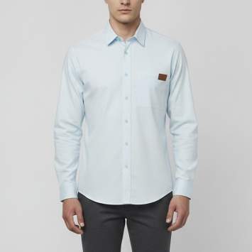 Pre Owned Burberry Blue Logo Patch Cotton Button Down Shirt XXL