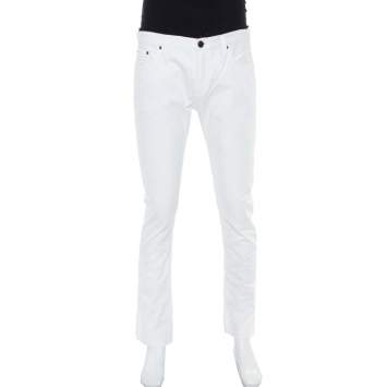 Pre Owned Burberry Brit White Denim Skinny Fit Shoreditch Jeans L