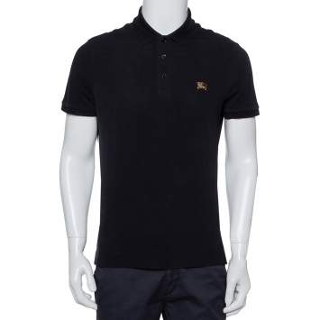 Pre Owned Burberry Brit Black Cotton Pique Polo T-Shirt M