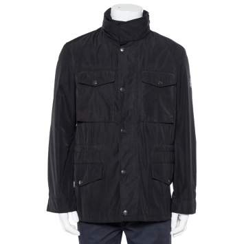 Pre Owned Burberry Brit Black Synthetic Pocket Detail Zip Front Jacket S