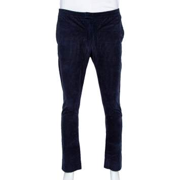Pre Owned Burberry Prorsum Navy Blue Corduroy Tapered Leg Pants S