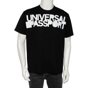 مملوكة مسبقًا Burberry Black Printed Cotton Short Sleeve T-Shirt S
