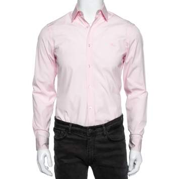 Pre Owned Burberry Brit Pink Cotton Button Front Long Sleeve Shirt S