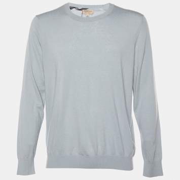 Pre Owned Burberry Grey Cashmere Crewneck Jumper XL