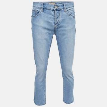 Pre Owned Burberry Blue Denim Straight Fit Jeans M/Waist 35"