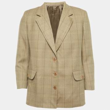 Pre Owned Burberry Vintage Brown Wool Single Breasted Blazer IT 50