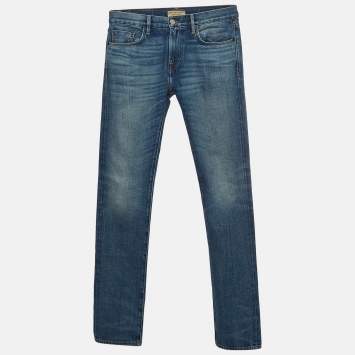 Pre Owned Burberry Blue Washed Denim Slim Fit Jeans S Waist 30''