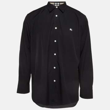 Pre Owned Burberry Black Cotton Long Sleeve Shirt XXL