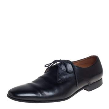 Pre Owned Burberry Black Leather Millstead Lace Up Oxfords Size 43