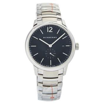 Pre Owned Burberry Black Stainless Steel Classic BU10005 Men's Wristwatch 40mm