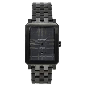 Pre Owned Burberry Gunmetal PVD Coated Stainless Steel BU1902 Men's Wristwatch 31 mm
