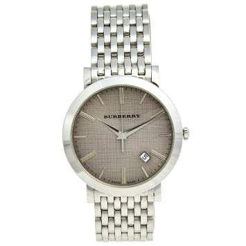 Pre Owned Burberry Grey Stainless Steel BU1723 Men's Wristwatch 40 mm