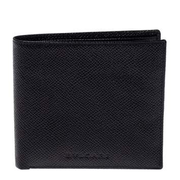 Bvlgari Black Grained Leather Bifold Wallet