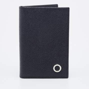 Pre Owned Bvlgari Black Leather Card Holder