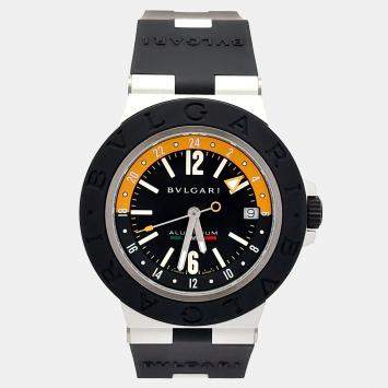 Pre Owned Bvlgari Aluminium 103554 Automatic Black Stainless Steel Men’s Wristwatch 40 mm