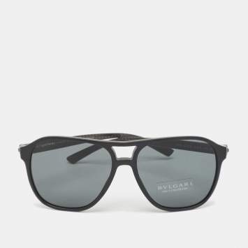 Bvlgari Matt Black 7034 Diagono Square Sunglasses
