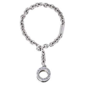 Pre Owned Bvlgari Logo Charm Sterling Silver Keychain