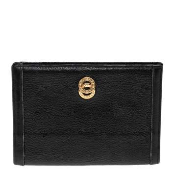 Pre Owned Bvlgari Black Leather Passport Holder