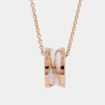 مملوكة مسبقًا Bvlgari B.Zero1 Legend 18K Rose Gold Ceramic Pendant Necklace