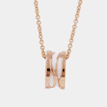 مملوكة مسبقًا Bvlgari B.Zero1 Legend 18K Rose Gold Ceramic Pendant Necklace