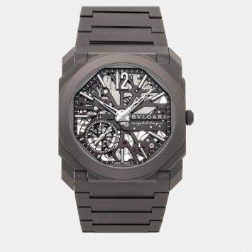 Bvlgari Skeleton Titanium Octo Finissimo Manual Winding 103610 Men's Wristwatch 40 mm