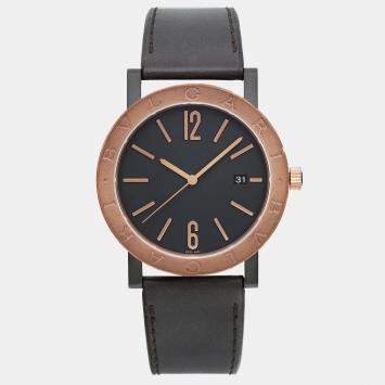 Bvlgari Black Steel Bronze Solotempo 102931 Automatic  Men's Wristwatch 41mm