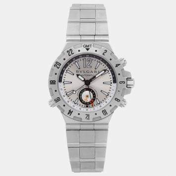 Bvlgari Silver Stainless Steel Diagono GMT40S Automatic Men's Wristwatch  40 mm