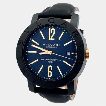 Pre Owned Bvlgari Via dei Condotti  BB40CL Automatic Carbon Men’s Wristwatch 40 mm