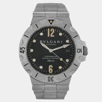 Pre Owned Bvlgari Diagono SD 38 S Automatic Black Stainless SteelMen's Wristwatch 38 mm