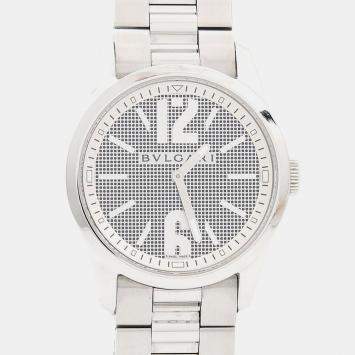 Pre Owned Bvlgari Solotempo ST37S Quartz Silver Stainless Steel Men's Wristwatch 37 mm