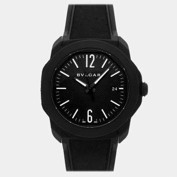 Pre Owned Bvlgari Octo 103927 Black Stainless Steel Automatic Men's Watches 41mm
