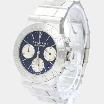Bvlgari Black Stainless Steel Diagono CH35S AUTO Automatic Men's Wristwatch 35 mm
