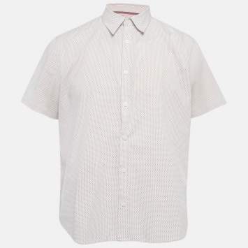 مملوكة مسبقًا قميص كالفن كلاين أبيض/نقاط حمراء نصف كم مقاس كبير