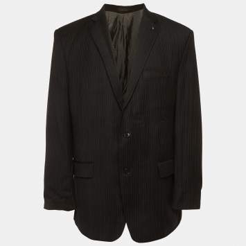 Pre Owned بليزر كالفن كلاين صوف بني مقاس كبير