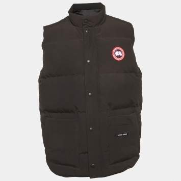 مملوكة مسبقًا صدرية كندا غوز سوداء صناعية داون مقاس كبير جدًا