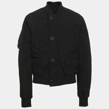 مملوكة مسبقًا Canada Goose Black Nylon Bomber Jacket M