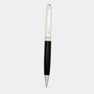 Pre Owned Caran d'Ache Leman Black Resin Textured Silver Tone Ballpoint Pen