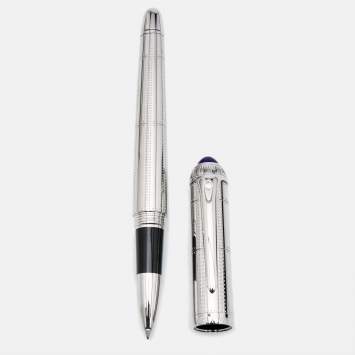 Pre Owned Cartier R de Cartier Resin Silver Tone Rollerball Pen