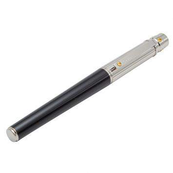 Pre Owned Cartier Santos Black & Silver Large Ballpoint Pen