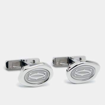 Pre Owned Cartier Wax Seal Decor Sterling Silver Cufflinks