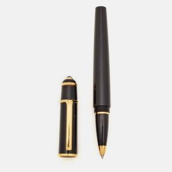 Pre Owned Cartier Diablo de Cartier Black Resin Gold Tone RollerBall Pen