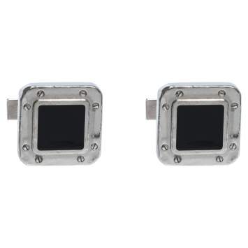 Pre Owned Cartier Black Santos de Cartier Sterling Silver Cufflinks
