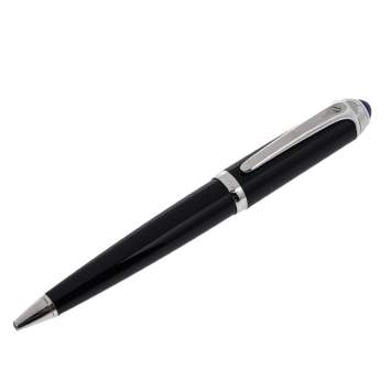 Pre Owned Cartier R De Cartier Black Resin Palladium Finish Ballpoint Pen