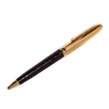 Pre Owned Cartier Millesime Crocodile Leather Gold Plated Limited Edition Ballpoint Pen