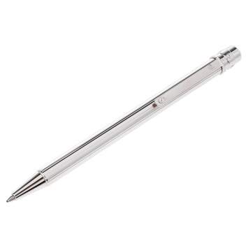 Pre Owned Cartier Santos De Cartier Textured Silver Tone Ballpoint Pen