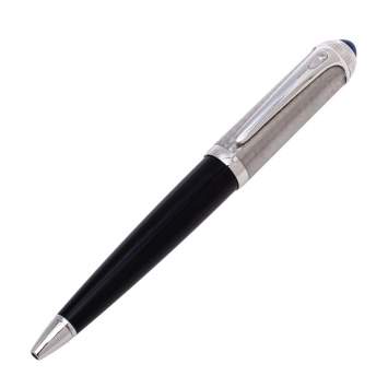 Pre Owned Cartier R De Cartier Palladium Finish Black Composite BallPoint Pen