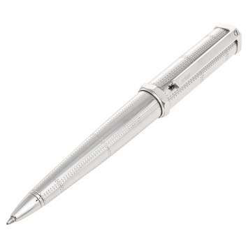 Pre Owned Cartier Santos-Dumont Rivet Motif Palladium Finish Ballpoint Pen