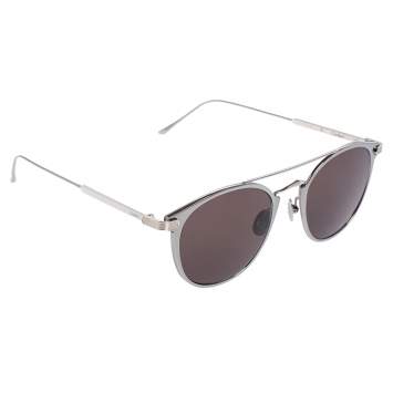 Pre Owned Cartier Grey/Silver Tone Metal C De Cartier Mirror Sunglasses